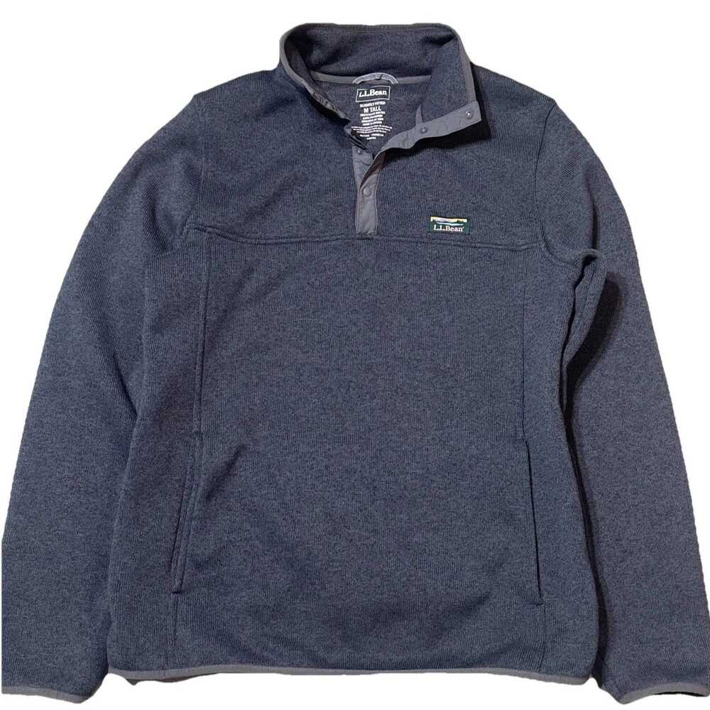LL Bean Pullover Better Sweater 1/4 Snap Men’s Large Tall Slightly Fitted